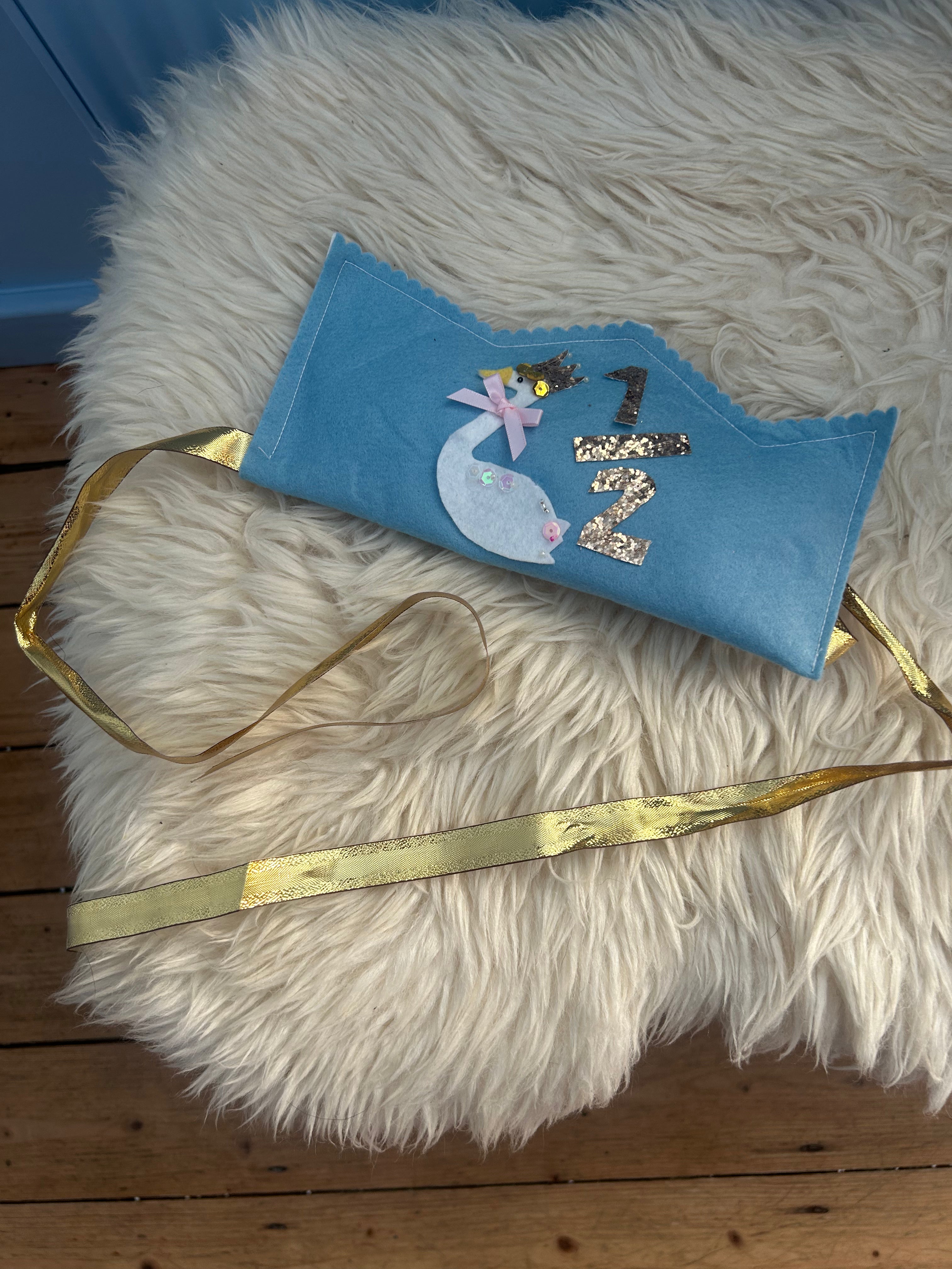 Swan life 1/2 birthday crown