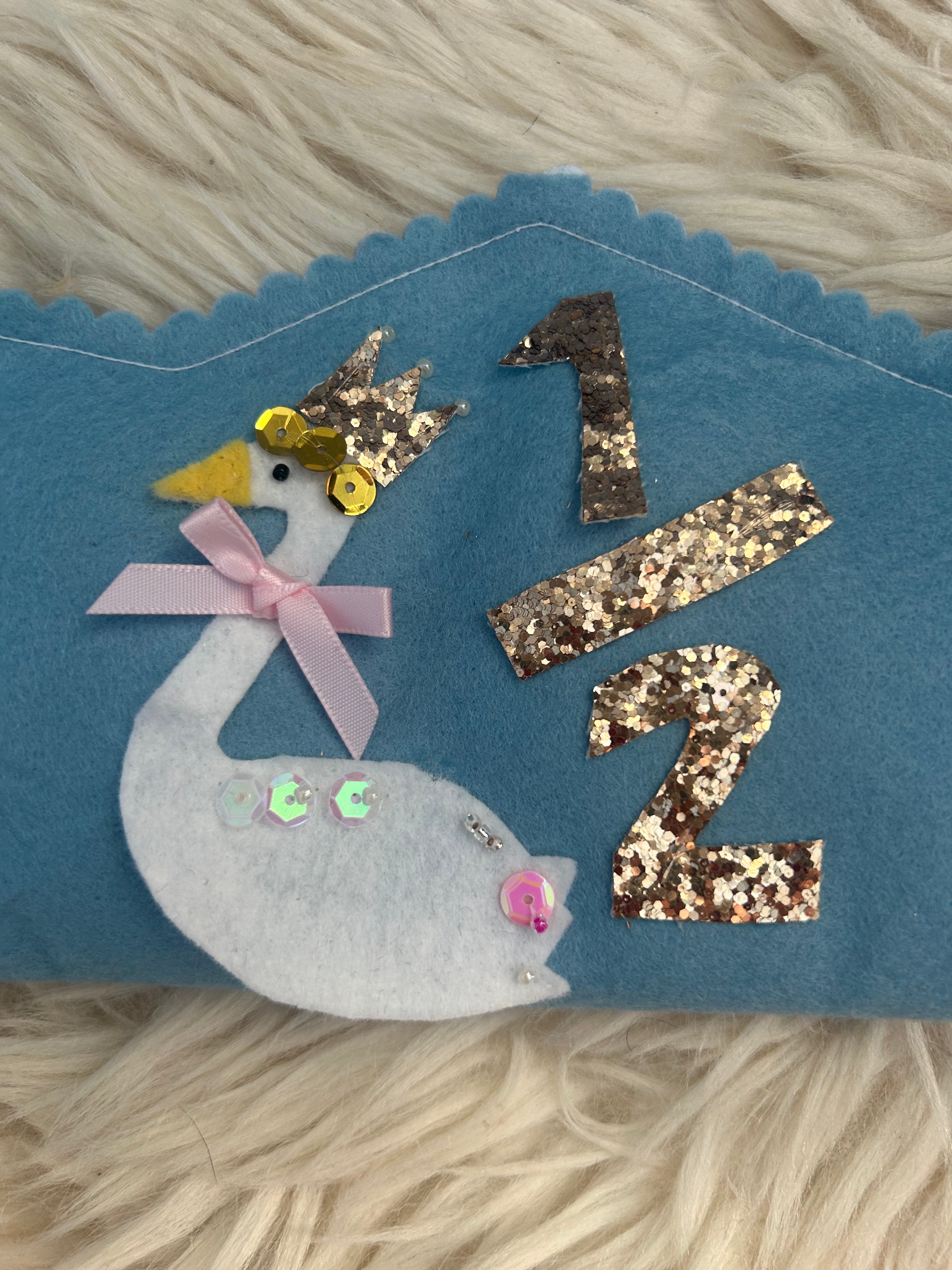 Swan life 1/2 birthday crown