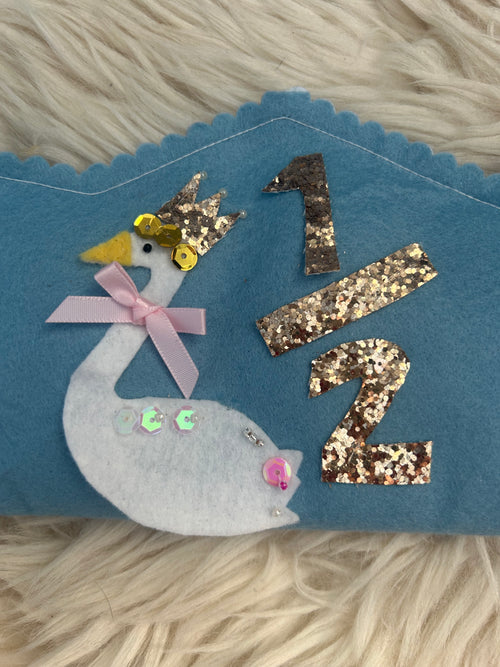 Swan life 1/2 birthday crown